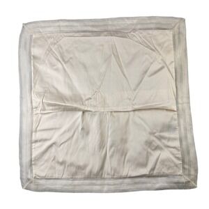 Pine Cone Hill Ivory Silk Euro Pillow Sham Pleated Border‎ Square Cream Luxury